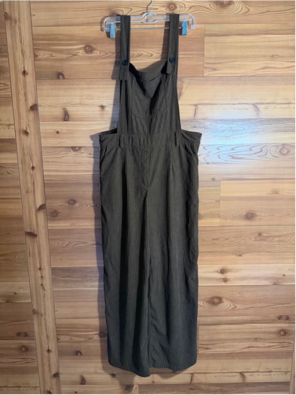 CIDER Brown Corduroy Overalls Women Wide Leg Jumpsuits Adjustable Straps XL - Picture 2 of 10